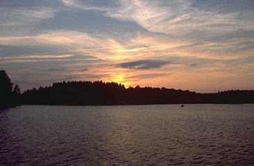 Sonnenuntergang über dem Möckeln, Schweden